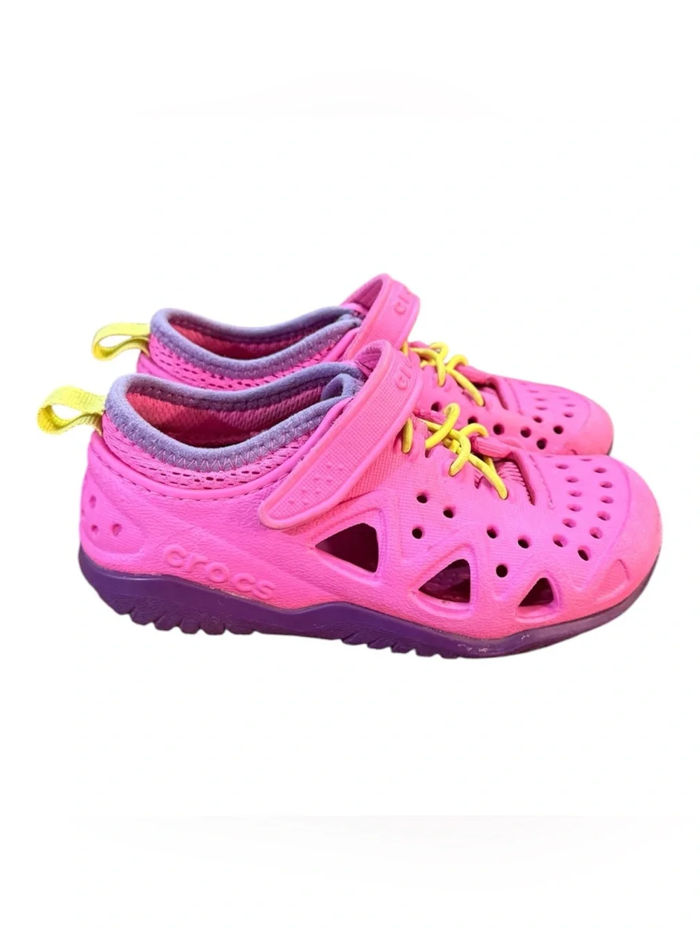 Crocs Swiftwater Play Slip-On Water Sandals Neon Magenta Children’s Size 10